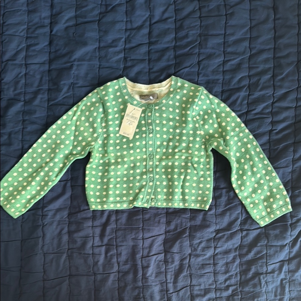 Baby GAP Green and White Knit Sweater